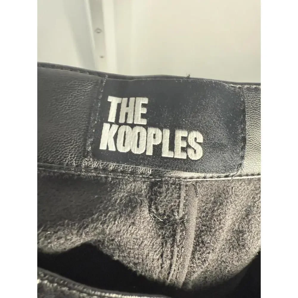 NWT The Kooples Black Leather Pants Size 40 - Picture 4 of 7